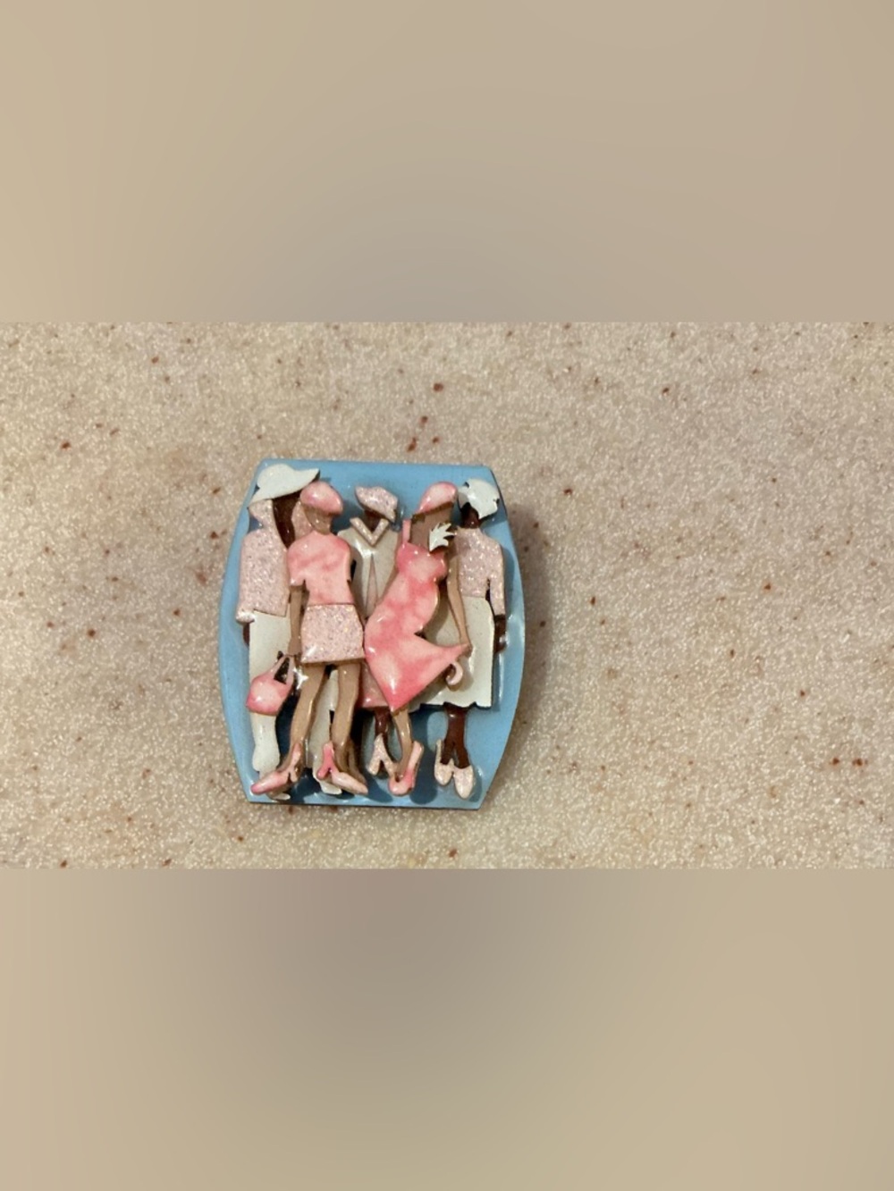 Designs by Lucinda Enamel Pin - Pink & Light Blue